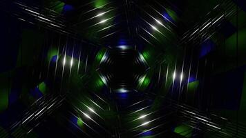 Green and Blue Hexagonal Mesh Tunnel Background VJ Loop video