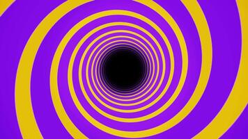 Purple and Yellow Hypnotic Spiral Tunnel Background VJ Loop video