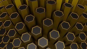 Gold and Gray Hexagonal Circular Motion Background VJ Loop video