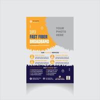 broadband internet flyer vector