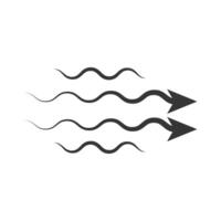 Direction pointer, air movement wind, black arrow sign vector element