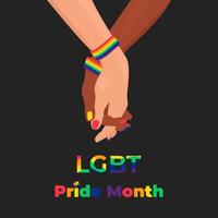 Hand in hand LGBT banner, Pride month, vector illustration