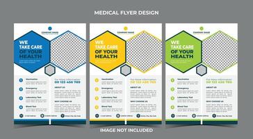 Medical and Healthcare Flyer Design Template vector