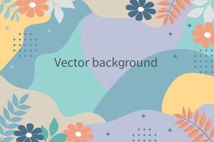 Template summer banner and cover background. Colorful background with tropical plants and flowers. Modern trendy colorful design. Vector template for social media posts.