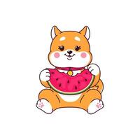 Cartoon Japanese Shiba Inu puppy dog character vector