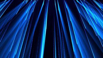 Abstract digital background with glowing neon particles flying down. movement of a stream of glowing bright lines of particles and bright rays of light. Seamless loop abstract background video