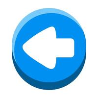 The cartoon back arrow Button is isolated. Vector Flat design.