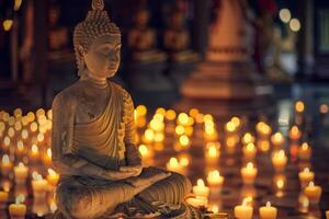 ai generado Buda purnima vesak día fondo, meditación concepto .generativo ai foto