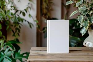 AI generated blank white book cover for mockup. isolated background . Generative AI photo