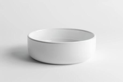 AI generated white ceramic bowl pet food for mockup . AI generative photo