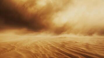 AI generated Desert landscape with a sandstorm. Generative AI photo