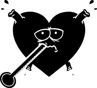 Karikatur ungesund Herz solide schwarz Symbol png