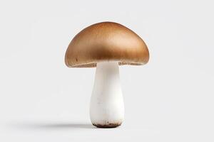 AI generated White and Brown Mushroom on Table. AI generated photo