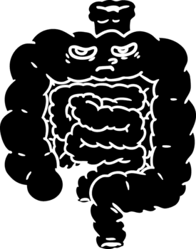 Karikatur Innereien solide schwarz Symbol png