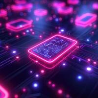 AI generated Digital hexagon abstract background. AI photo