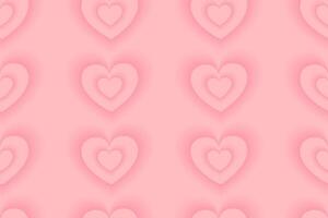 Pink seamless pattern with hearts. y2k background romantic for valentine's day. vector
