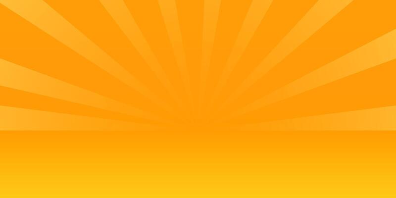Orange background with yellow glowing rays. Retro sunrise banner