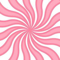 Candy pink background y2k. Background of strawberry rays. Spiral lollipop pattern vector