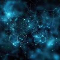 AI generated Digital hexagon abstract background. AI photo