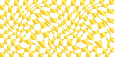 Psychedelic chessboard in gold color. Seamless holiday confetti pattern vector