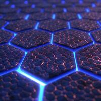AI generated Digital hexagon abstract background. AI photo