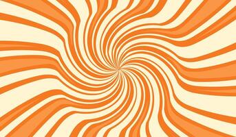 Caramel swirl background in orange color. Cream lollipop pattern. vector
