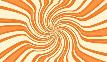 Caramel swirl background in orange color. Cream lollipop pattern. vector