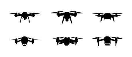 AI generated set of drone silhouettes on isolated background vector