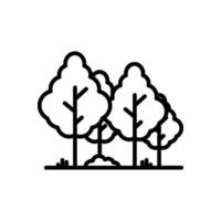 bosque icono vector en línea estilo