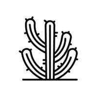 cactus icono vector en línea estilo