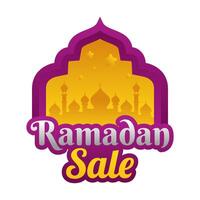 Islamic Ramadan sale label badge banner template design background vector