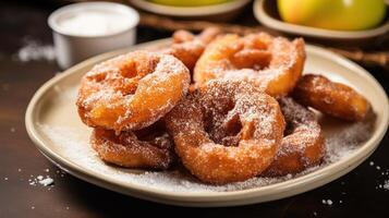 AI generated Apple rings fried in batter photo