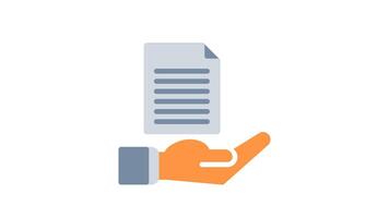 document icon animation. document  in business basic color 4K video, transparent alpha channel. document animation icon on white background video