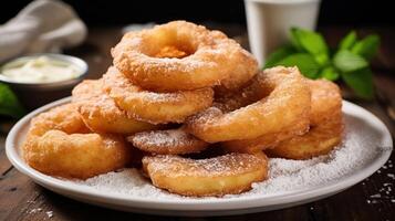 AI generated Apple rings fried in batter photo