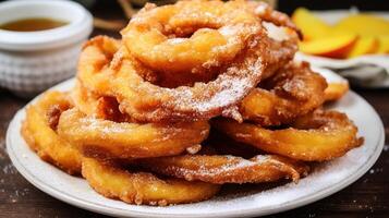 AI generated Apple rings fried in batter photo