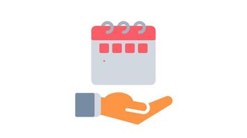 calendar icon animation. calendar in business basic color 4K video, transparent alpha channel. calendar animation icon on white background video