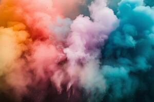 AI Generated Exploding color dust, color clouds, abstract background photo