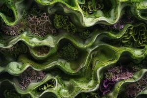 AI Generated abstract background, abstract organic shapes, in style of organic textures, made of moss photo