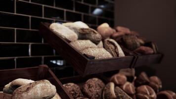 Assorted Trays of Bread in Store video