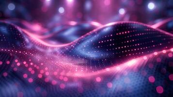AI generated Vibrant color of abstract waves cyberspace background photo
