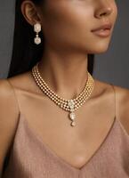 AI generated Diamond jewelry luxury and fashion jewelry. ai generative photo