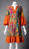 AI generated mini dress with low neckline on a mannequin. ai generative photo