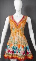 AI generated mini dress with low neckline on a mannequin. ai generative photo