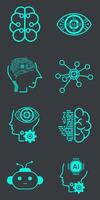 Collection of Artificial Intelligence Related Vector Line Icons. Contains such Icons as Face Recognition, and Artificial Intelligence Vector illustration