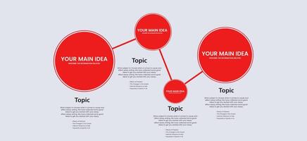 cuatro rojo opciones de infografía plantillas diseño usado en negocio y Finanzas proceso vector