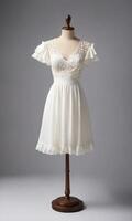 AI generated mini dress with low neckline on a mannequin. ai generative photo