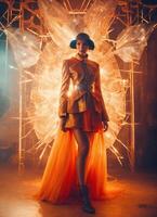AI generated Fashion shot of a beautiful woman in elegant dress. ai generative photo