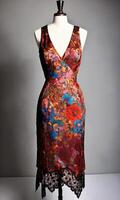 AI generated mini dress with low neckline on a mannequin. ai generative photo