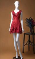 AI generated mini dress with low neckline on a mannequin. ai generative photo