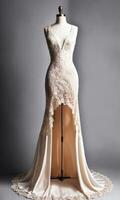 AI generated mini dress with low neckline on a mannequin. ai generative photo